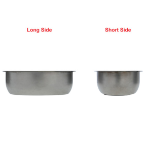 side of Ambassador Marine Oval Flat Bottom Sink - Mirror SS Without Studs