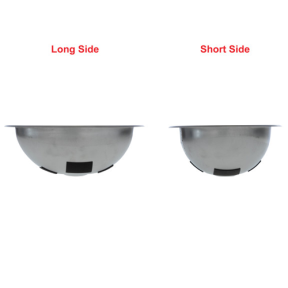 side of Ambassador Marine Oval Sink Mirror SS Without Studs