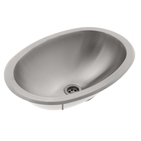 s67-6515-br of Ambassador Marine Oval Sink - Brushed SS Finish With Mounting Studs
