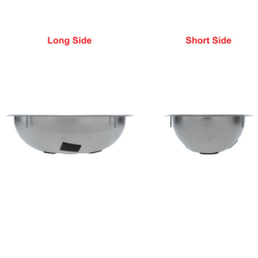 side of Ambassador Marine Oval Sink - Brushed SS Finish With Mounting Studs