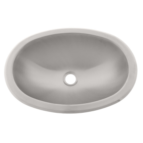 top of Ambassador Marine Oval Sink - Brushed SS Finish With Mounting Studs