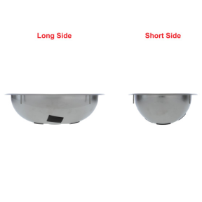side of Ambassador Marine Oval Sink - Mirror SS Finish With Mounting Studs