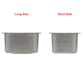 side of Ambassador Marine Rectangle Sink - Brushed SS Finish, Without Studs