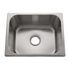 top of Ambassador Marine Rectangle Sink - Brushed SS Finish, Without Studs