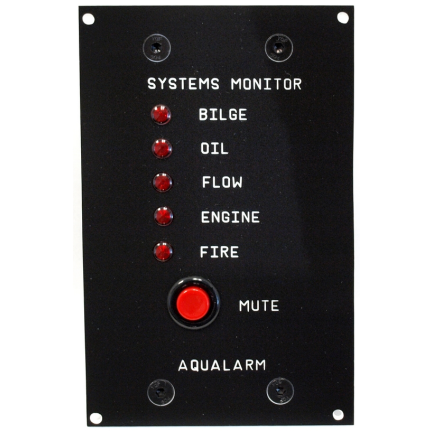 Aqualarm Automatic Systems Monitor with 5 Detectors & Alarm Bell - Single Engine 