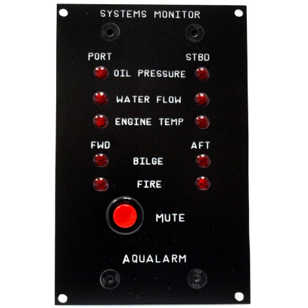 Aqualarm Automatic Systems Monitor with 5 Detectors & Alarm Horn - Twin Engines
