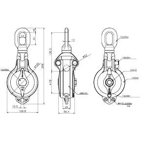 110 mm Daruma Block Type PB - Single Sheave with Bearing