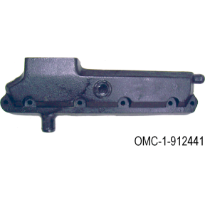 OMC Stbd Side Rear Riser Exhaust Manifold  of Barr Marine OMC Stbd Side Rear Riser Exhaust Manifold - V8-283, 305, 307 & 350 C.I.D.