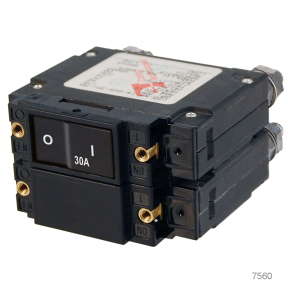 AC C-Series Flat Rocker Double Pole Circuit Breakers, 60A AC