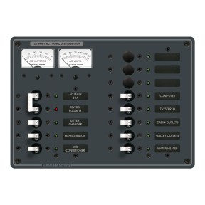 8076 of Blue Sea Systems AC Main + 11 Position Circuit Breaker Panel