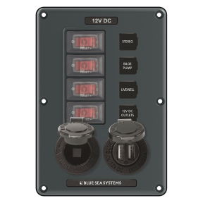 4321 of Blue Sea Systems Circuit Breaker Switch Panel 4 Position
