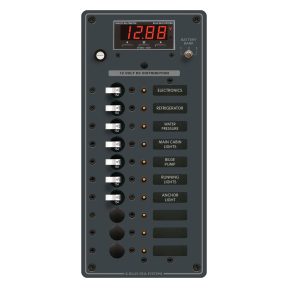 8402 of Blue Sea Systems DC 10 Position Circuit Breaker Panel - with Digital Multimeter