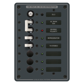 8101 of Blue Sea Systems ELCI Main 30A Circuit Breaker Panel - with 2 Circuit Breaker Positions