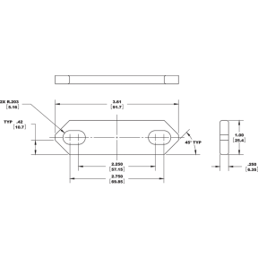 Dimensions of Blue Sea Systems Link Bus for ML Series Switches