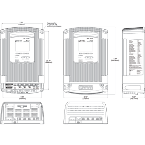 Dimensions of Blue Sea Systems P12 25 Amp Battery Charger - 12V DC