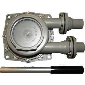 bottom view of Bosworth Guzzler 450 Series Thru-Deck Manual Pump - 1-1/8" Hose, Up to 10 GPM