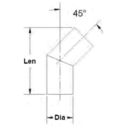 Exhaust Tubing - 45 Deg Elbow