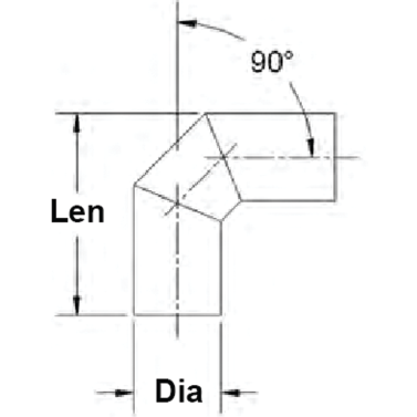 Exhaust Tubing - 90 Deg Elbows