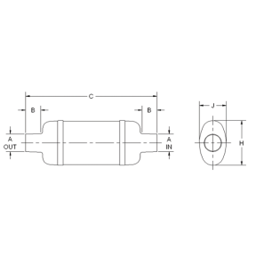 Vernatone&trade; Oval Vertical Mount Muffler