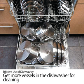 Set of 3 Stainless Steel Saucepans with Lids