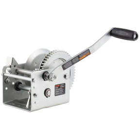 Hand Crank 2-Speed Trailer Winch - 2,600 lbs, 10.6" Handle