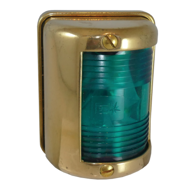 Davey & Co 1 NM Starboard Sidelight Brass Nav Light - Boats to 12m, 12V DC