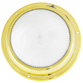 Dr LED 6-3/4" Brass Mars LED General Purpose Dome Light - White/Red