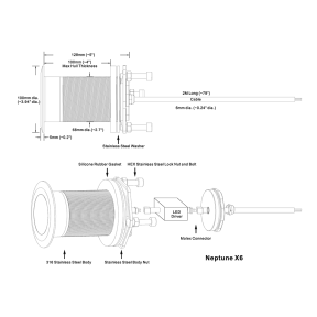 diagram1 of Dr LED Dr. LED Neptune X6 Underwater Hull Light