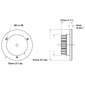Dimensions of Dr LED 3" Saturn Ring Recessed Mount LED Light - Spot Version
