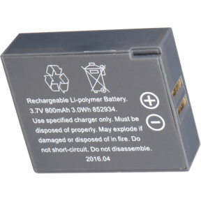 back of Eartec 3.7V Rechargable Lithium Battery