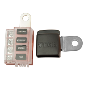 Battery Mounted Fuse Block and Busbar Kit - flat of Egis Mobile Electric Battery Mounted Fuse Block and Busbar Kit - Ring Terminal