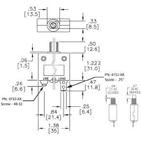 Push To Reset Panel Mount Circuit Breakers