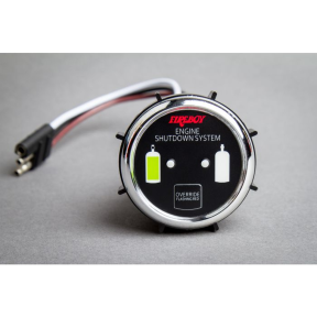 Auto Eng Shutdown Chrome Round Helm Display of Fireboy-Xintex Automatic Engine Shutdown System - Round Helm Display Panel