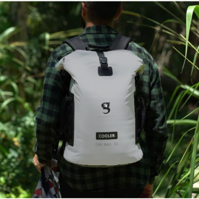in use of Geckobrands 30L Backpack Dry Bag Cooler