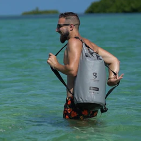 in use of Geckobrands Waterproof 30L Dry Bag Cooler