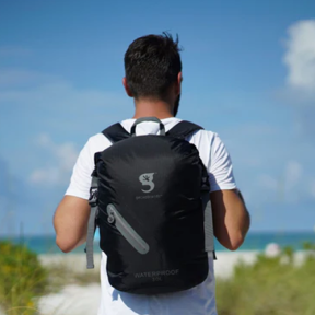 in use of Geckobrands 30L Waterproof Lightweight Backpack