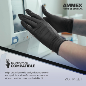 Ammex Nitrile Gloves - Powder & Latex Free - 3Mil