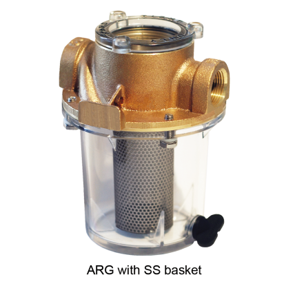 with stainless steel basket of Groco ARG Series Single Raw Water Strainer