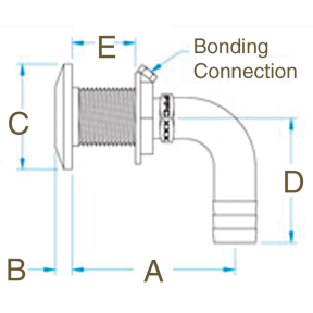 Curved Thru-Hull Fittings - Barbed