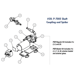 P-7005 Shaft Coupling and Spider - 1/2" Shaft 