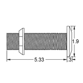 dimensions of Groco Thru Hull THXL-750-W
