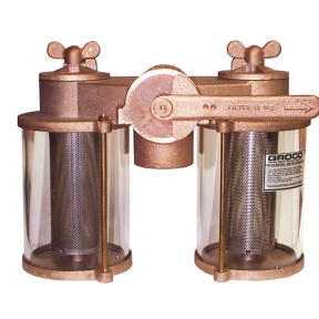 main view of Groco VD Series Vertical Duplex Bronze Strainers