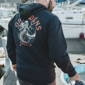 in use of Grundens Dead Reckoning Displacement DWR Hoodie