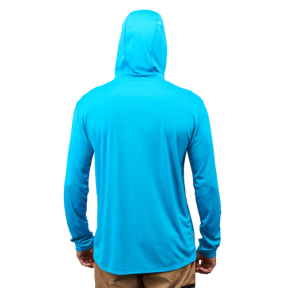 back of Grundens Tough Sun Hoodie