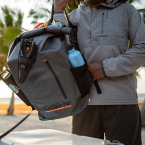 in use of Grundens Wayward Roll Top Backpack - 38L