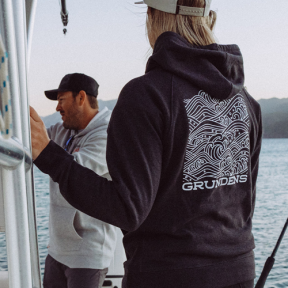 in use of Grundens Women's Swell Hoodie