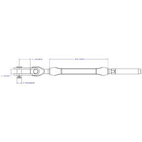 Diagram from Side of Hayn Marine Eye Toggle Jaw To Swage, Open Body