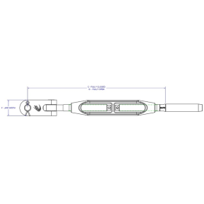 Diagram of Top of Hayn Marine Eye Toggle Jaw To Swage, Open Body