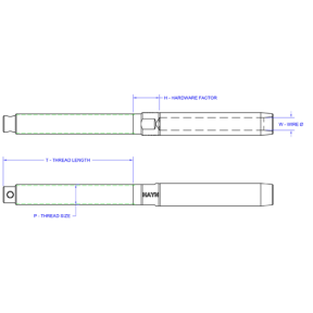 diagram of Hayn Marine Swage Rigging Stud