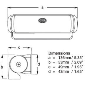 Diagram of Hella 200 Lumen Sea Hawk LED Flood Lights - Bracket Mount